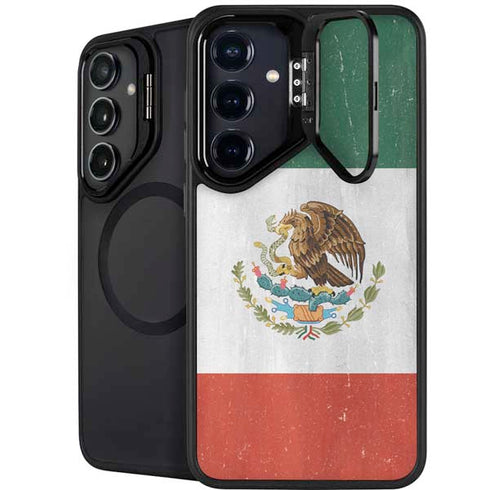 Mexico Flag Distressed Galaxy S24 FE Kickstand Case
